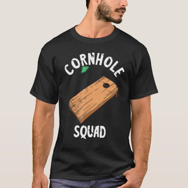 Cornhole Squad Board Toss Game Team Bean Bag Playe T-Shirt (Front)