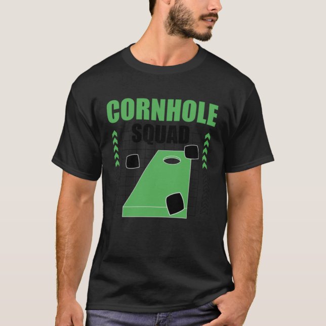 Cornhole Squad Ironic Quote Sack Tossing T-Shirt (Front)
