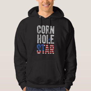 Cornhole Star Bean Bag Tournamen Usa Hoodie