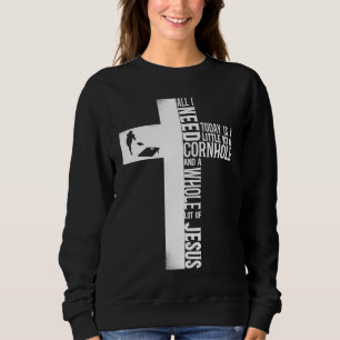 Cornhole Team Bean Bag Player Champ Cross Faith Je Sweatshirt