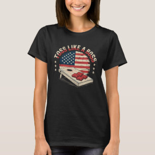 Cornhole Team Champion Bean Bag Toss Like A Boss T-Shirt