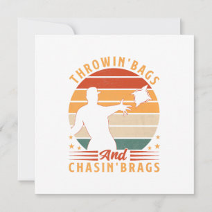 Cornhole - Throwin Bags And Chasin Brags  Invitation