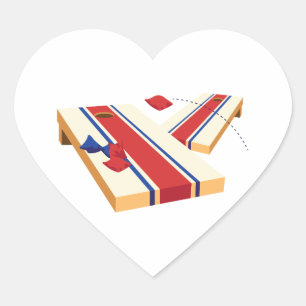Cornhole Toss Heart Sticker