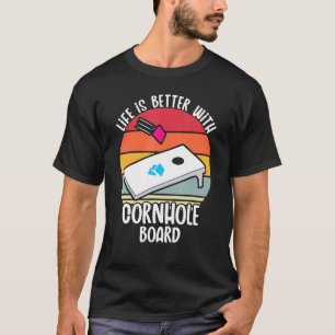Cornhole Toss Hole Bean Bag Toss Game Board Lawn S T-Shirt