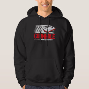 Cornhole Tournament Cornstar Corn Hole Red White Hoodie