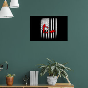 Cornhole US Flag Poster