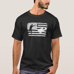 Cornhole Usa Flag CornholeTeam Bean Bag Cornhole T-Shirt