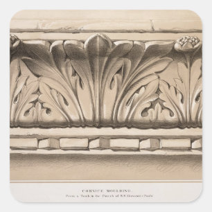 Cornice Moulding, From a Tomb in the Church of S.S Square Sticker