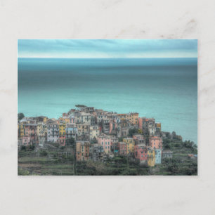 Corniglia on the cliffs, Cinque Terre Italy Postcard