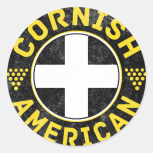 Cornish American Flag Classic Round Sticker