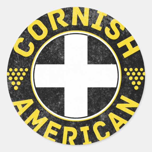 Cornish American Flag Classic Round Sticker (Front)