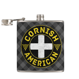 Cornish American Flag Hipflask Hip Flask