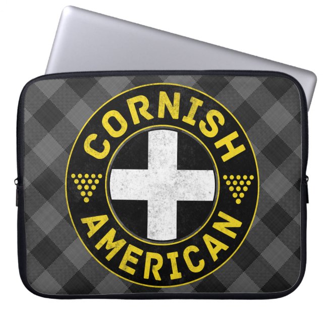 Cornish American Flag  Laptop Sleeve (Front)