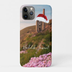 Cornish Christmas Wheal Coates with Santa Hat iPhone 11 Pro Case