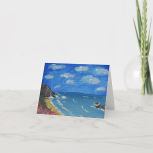 Cornish Coast print from original artwork Holiday Card