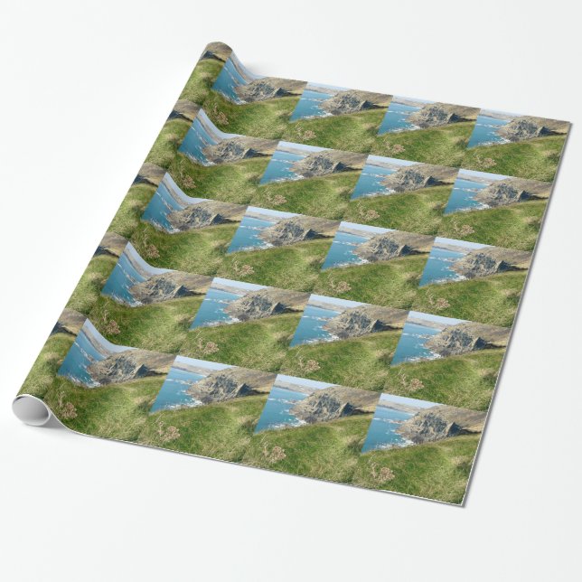 Cornish coast wrapping paper (Unrolled)