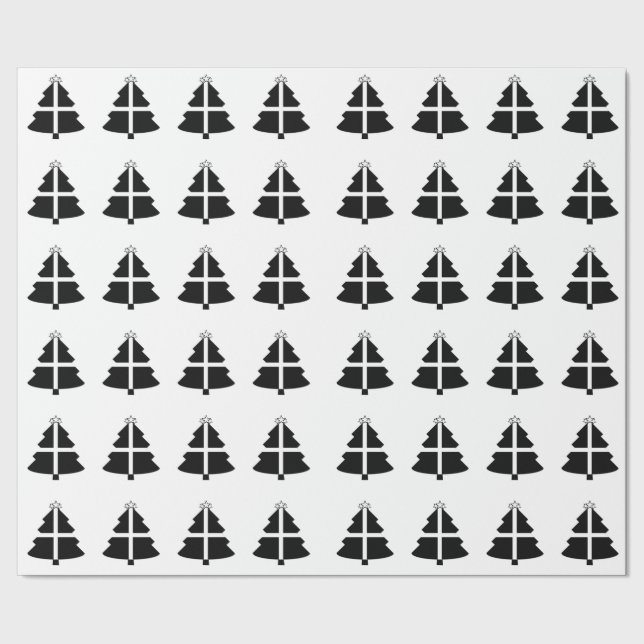 Cornish Flag Christmas Tree Wrapping Paper (Seam)