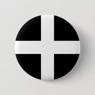 Cornish Flag (Cornwall) (County of England, UK) 6 Cm Round Badge
