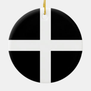 Cornish Flag (Cornwall) (County of England, UK) Ceramic Tree Decoration