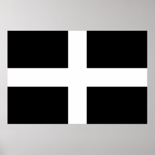 Cornish Flag (Cornwall) (County of England, UK) Poster