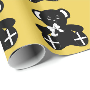 Cornish Flag Teddy Bear Wrapping Paper