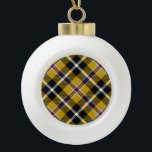Cornish National Tartan Yellow and Black Plaid Ceramic Ball Christmas Ornament<br><div class="desc">Cornish National Clan Tartan Yellow and Black Plaid</div>