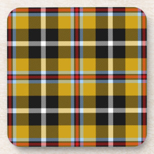 Cornish National Tartan Yellow and Black Plaid Coaster