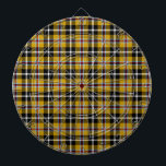 Cornish National Tartan Yellow and Black Plaid Dartboard<br><div class="desc">Cornish National Clan Tartan Yellow and Black Plaid</div>