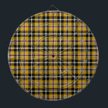 Cornish National Tartan Yellow and Black Plaid Dartboard<br><div class="desc">Cornish National Clan Tartan Yellow and Black Plaid</div>