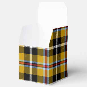 Cornish National Tartan Yellow and Black Plaid Favour Box
