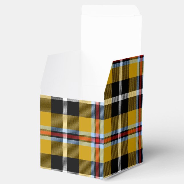 Cornish National Tartan Yellow and Black Plaid Favour Box (Opened)