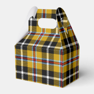 Cornish National Tartan Yellow and Black Plaid Favour Box