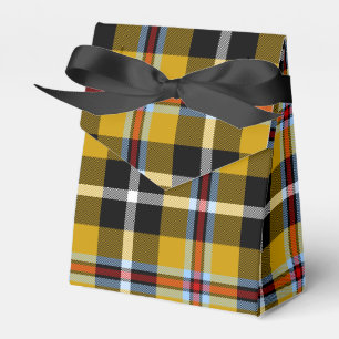 Cornish National Tartan Yellow and Black Plaid Favour Box