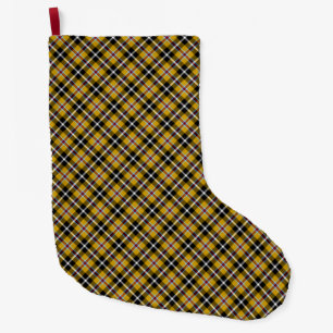 Cornish National Tartan Yellow and Black Plaid Large Christmas Stocking