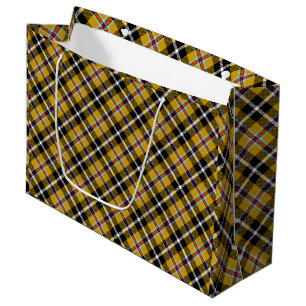 Cornish National Tartan Yellow and Black Plaid Large Gift Bag