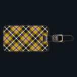 Cornish National Tartan Yellow and Black Plaid Luggage Tag<br><div class="desc">Cornish National Clan Tartan Yellow and Black Plaid</div>