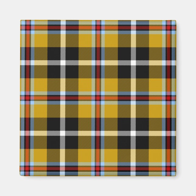 Cornish National Tartan Yellow and Black Plaid Magnet (Front)