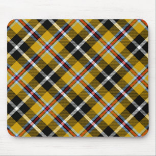 Cornish National Tartan Yellow and Black Plaid Mouse Mat