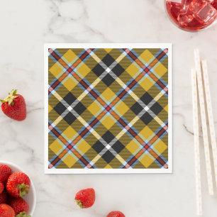 Cornish National Tartan Yellow and Black Plaid Napkin