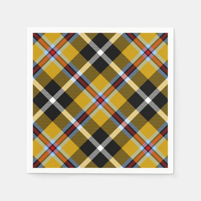 Cornish National Tartan Yellow and Black Plaid Napkin (Front)