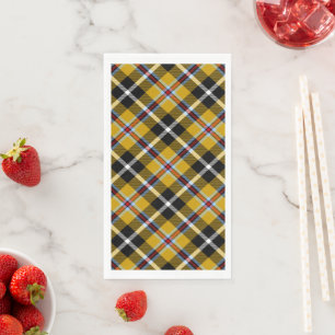 Cornish National Tartan Yellow and Black Plaid Napkin