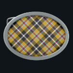 Cornish National Tartan Yellow and Black Plaid Oval Belt Buckle<br><div class="desc">Cornish National Clan Tartan Yellow and Black Plaid</div>