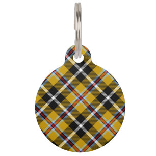 Cornish National Tartan Yellow and Black Plaid Pet Tag