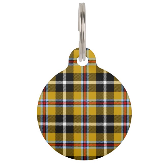 Cornish National Tartan Yellow and Black Plaid Pet Tag (Front)