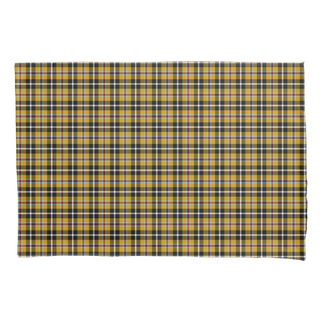 Cornish National Tartan Yellow and Black Plaid Pillowcase (Front-Left)