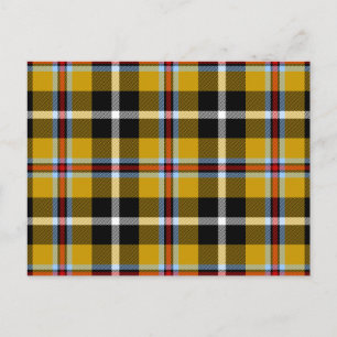 Cornish National Tartan Yellow and Black Plaid Postcard
