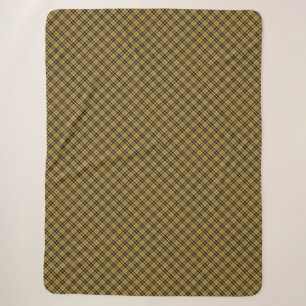 Cornish National Tartan Yellow and Black Plaid Sherpa Blanket