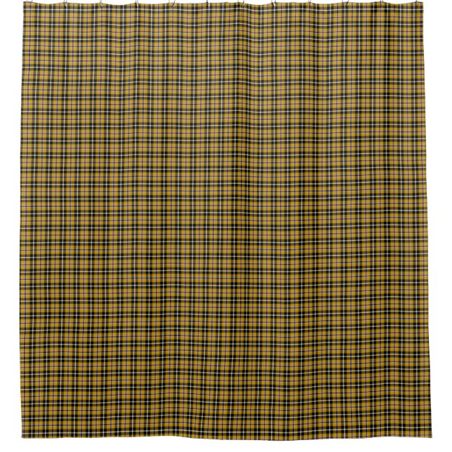 Cornish National Tartan Yellow and Black Plaid Shower Curtain (Front)
