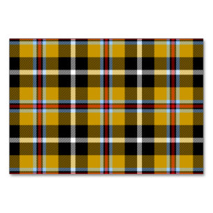 Cornish National Tartan Yellow and Black Plaid Table Number