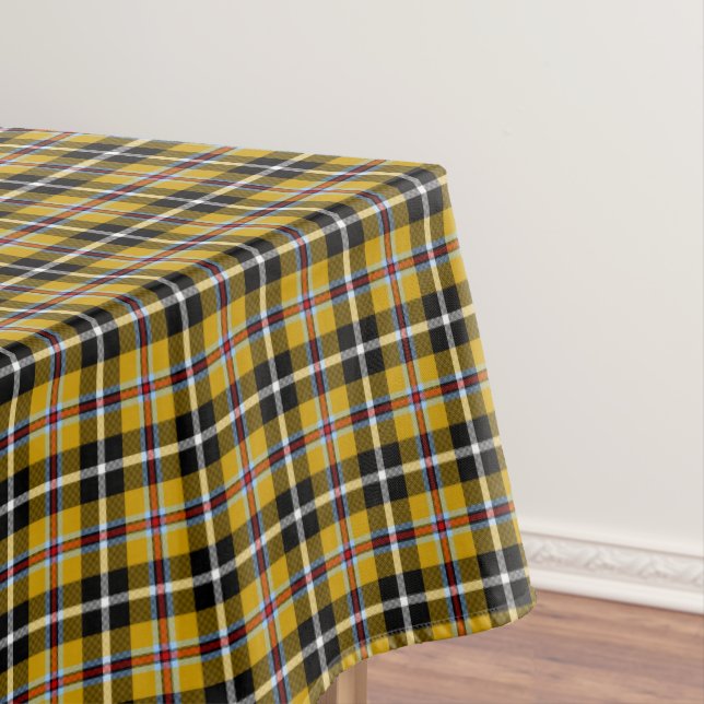 Cornish National Tartan Yellow and Black Plaid Tablecloth (In Situ)